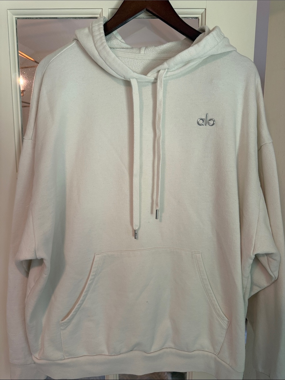 ALO Yoga women’s Off-White Hooded Sweatshirt